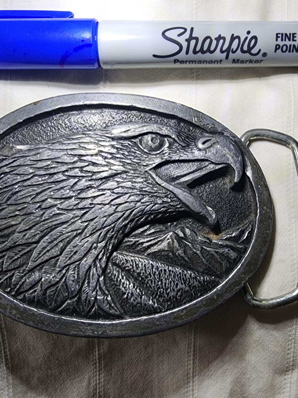Eagle Relief Metal Belt Buckle - Dark Gray